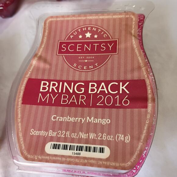 Scentsy Bar CRANBERRY MANGO 3.2 oz Authentic(Set of 4) scented wax - Picture 2 of 3